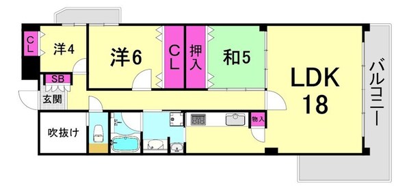 ビクトリアコート夙川の物件間取画像